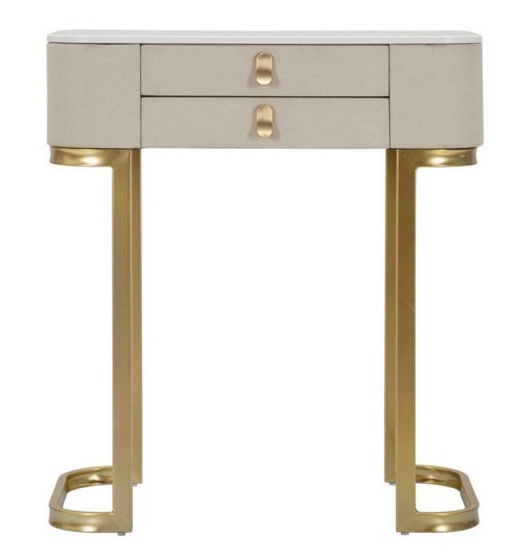 Consolle elegante 70x40x80h cm crema e oro - Ronda