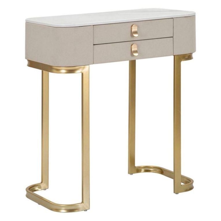 Consolle elegante 70x40x80h cm crema e oro - Ronda