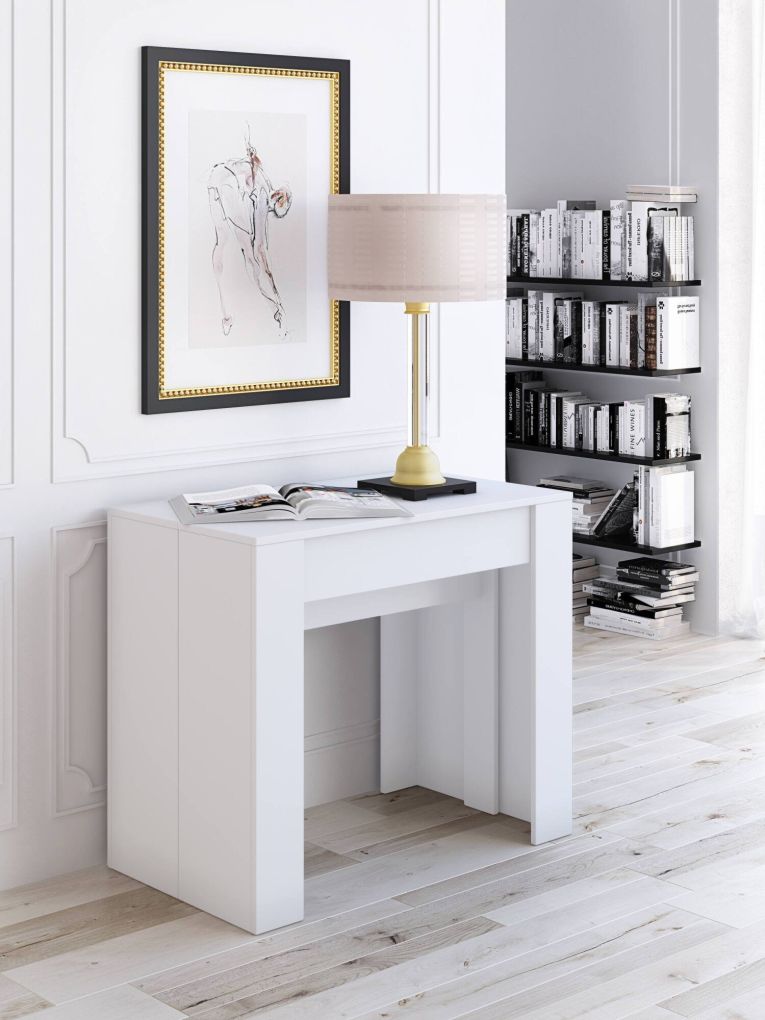 Consolle estensibile 4-10 posti effetto legno bianco - Maner