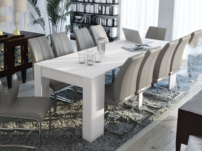 Consolle estensibile 4-10 posti effetto legno bianco - Maner