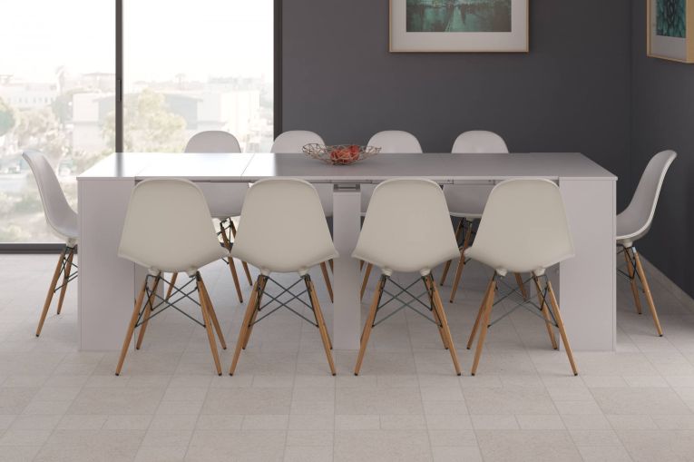 Consolle estensibile sala da pranzo 4-10 posti bianco lucido - Abicitren