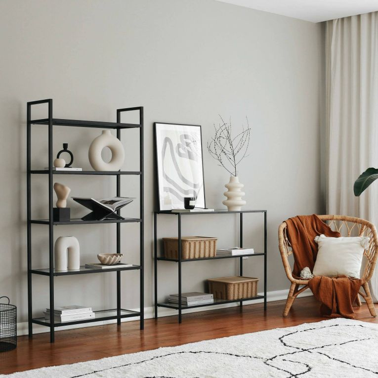 Consolle in metallo 100x30x85h cm nero - Domenica