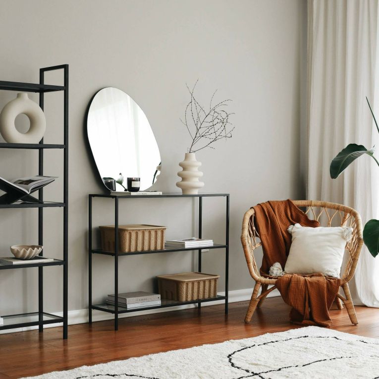 Consolle in metallo 100x30x85h cm nero - Domenica