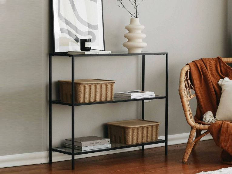Consolle in metallo 100x30x85h cm nero - Domenica