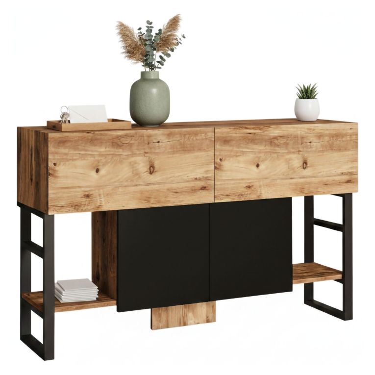 Consolle industrial 138x43x83h cm quercia - Izo