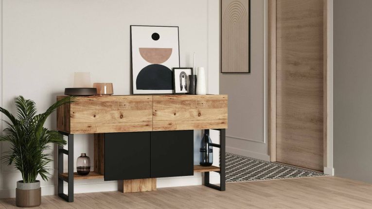 Consolle industrial 138x43x83h cm quercia - Izo