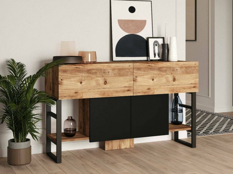 Consolle industrial 138x43x83h cm quercia - Izo