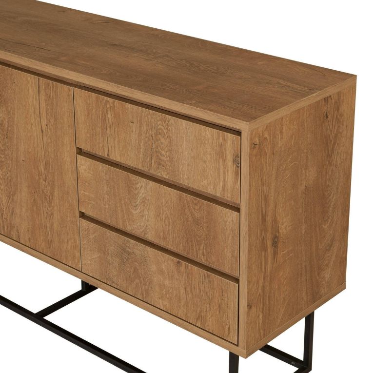 Consolle larga 140x36x72h cm noce e nero - Credenza Kuwait