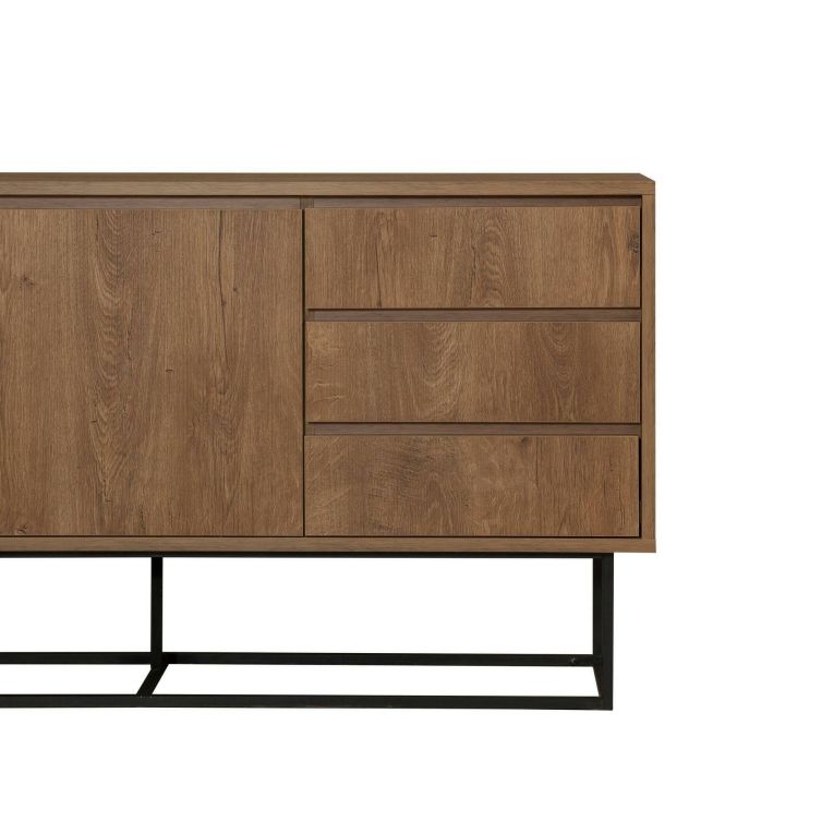 Consolle larga 140x36x72h cm noce e nero - Credenza Kuwait