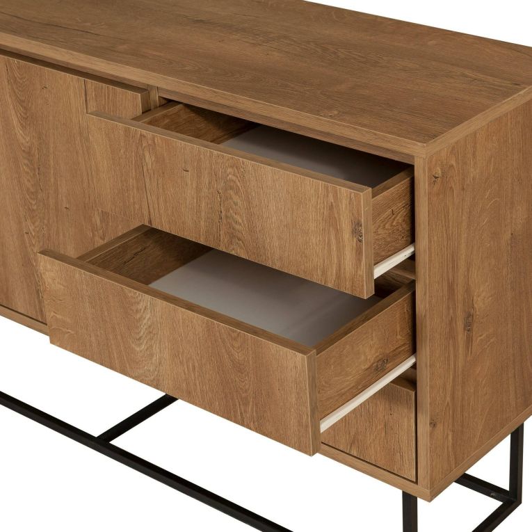 Consolle larga 140x36x72h cm noce e nero - Credenza Kuwait