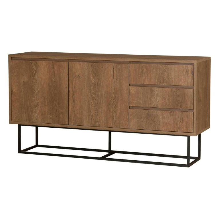 Consolle larga 140x36x72h cm noce e nero - Credenza Kuwait