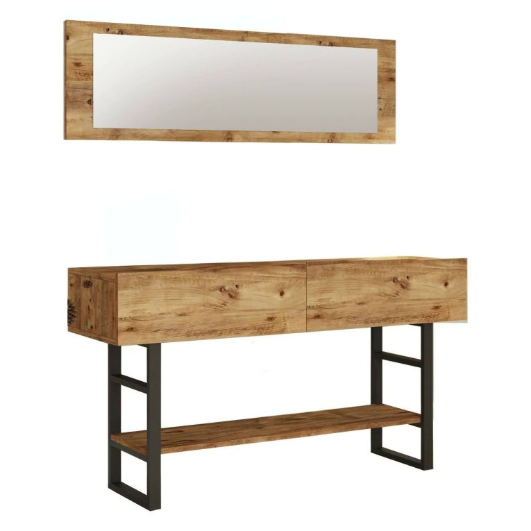 Consolle legno e metallo 139x43x75h cm quercia - Izo
