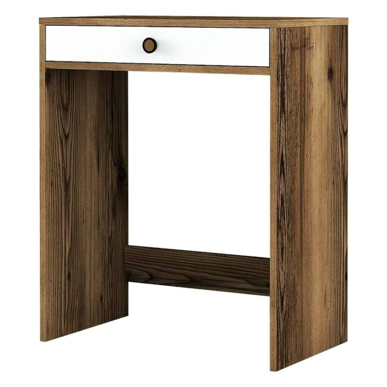 Consolle make up 70x84x40h cm noce e bianco - Bedonia