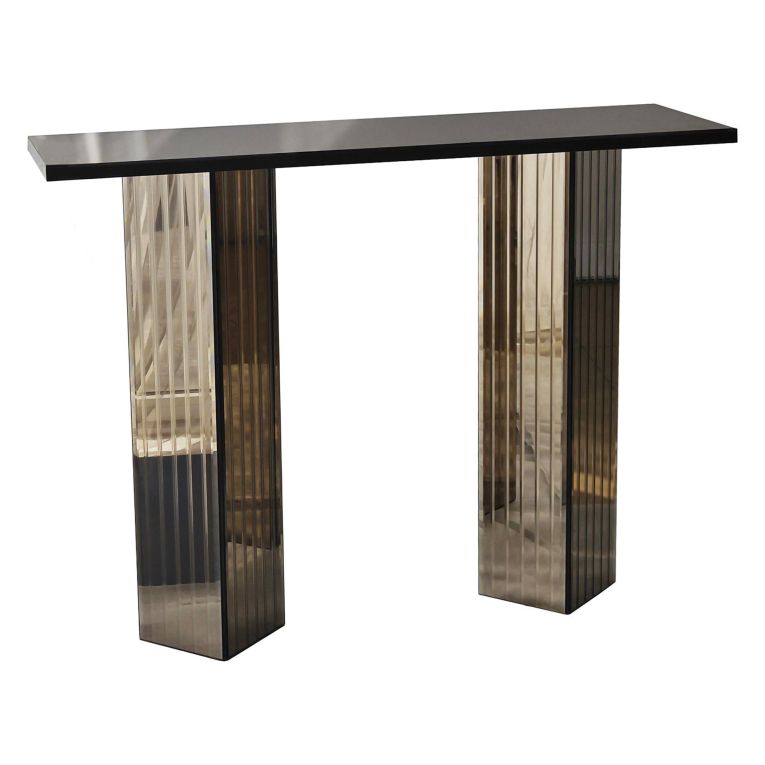 Consolle Marrone Bronzo Colore Ripiano Marrone Sfumatura Colore Struttura Bronzo 105x34x80h cm, Sfumatura Colore Ripiano Bronzo - Lauregno
