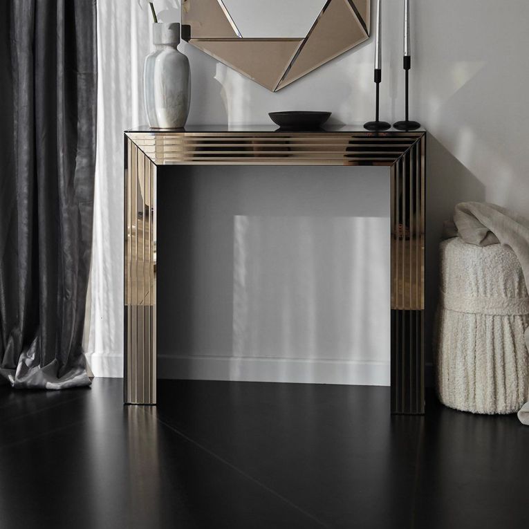 Consolle Marrone Bronzo Colore Ripiano Marrone Sfumatura Colore Struttura Bronzo 91x30x85h cm, Sfumatura Colore Ripiano Bronzo - Ploaghe