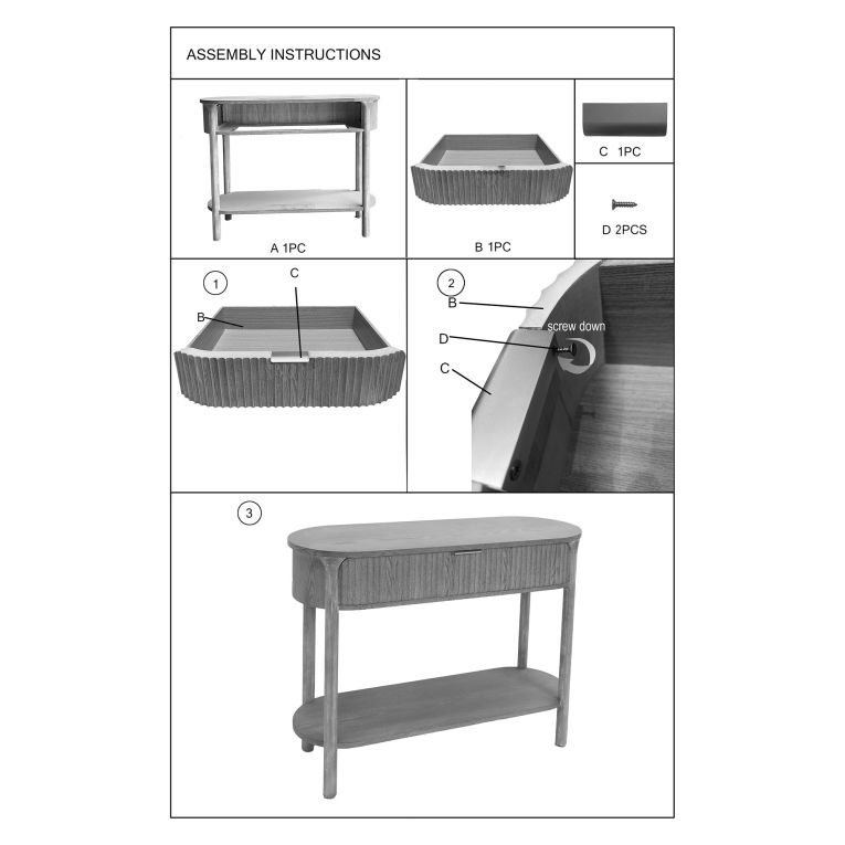 Consolle Marrone Ciliegio oro 2 Ripiani Effetto Invecchiato con 1 Cassetto 110x40x80h cm, Materiale Struttura in Metallo - Faliha