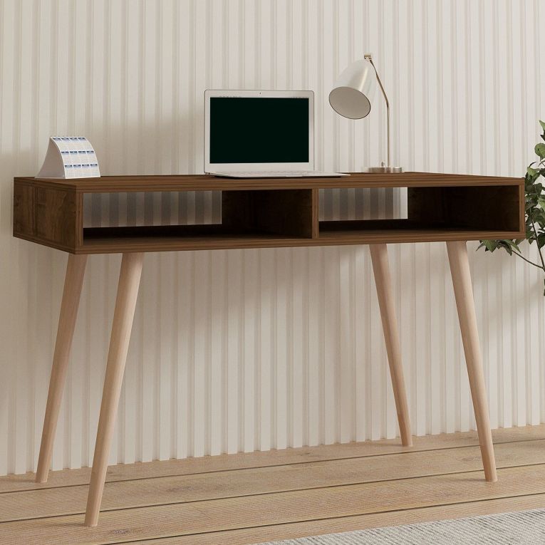Consolle Marrone Noce Marrone Rovere 2 Vani Colore Ripiano Marrone 120x60x75h cm, Colore Struttura Marrone - Busachi