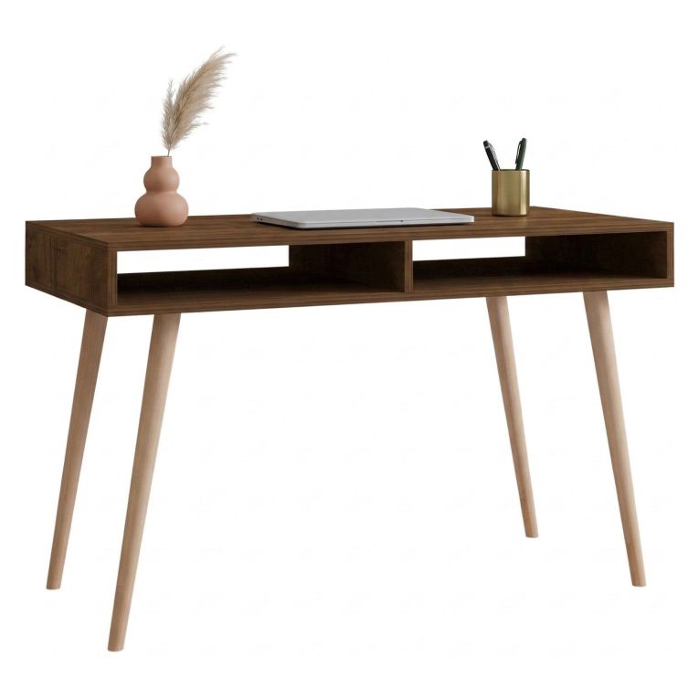 Consolle Marrone Noce Marrone Rovere 2 Vani Colore Ripiano Marrone 120x60x75h cm, Colore Struttura Marrone - Busachi