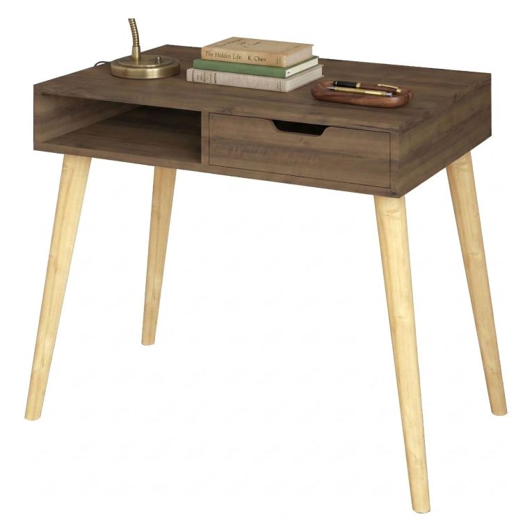Consolle Marrone Noce Marrone Rovere un Vano Colore Ripiano Marrone 90x60x80h cm, Colore Struttura Marrone - Santerno