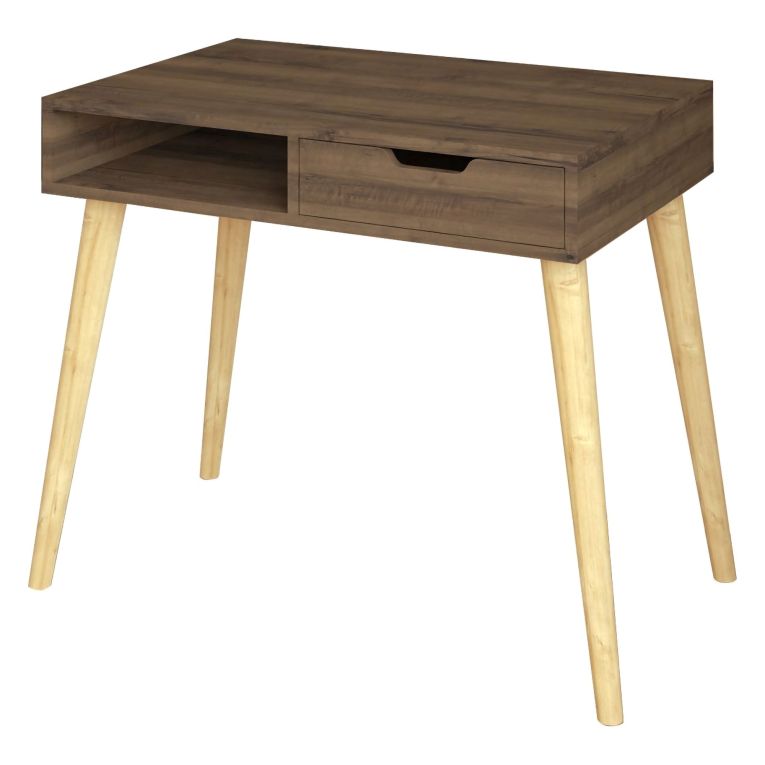 Consolle Marrone Noce Marrone Rovere un Vano Colore Ripiano Marrone 90x60x80h cm, Colore Struttura Marrone - Santerno