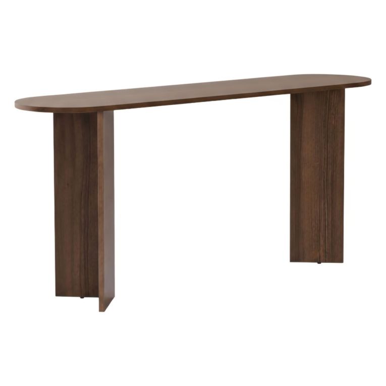 Consolle Marrone Noce un Ripiano Peso Supportato 25 kg 150x35x75h cm, Colore Ripiano Marrone - Cercino