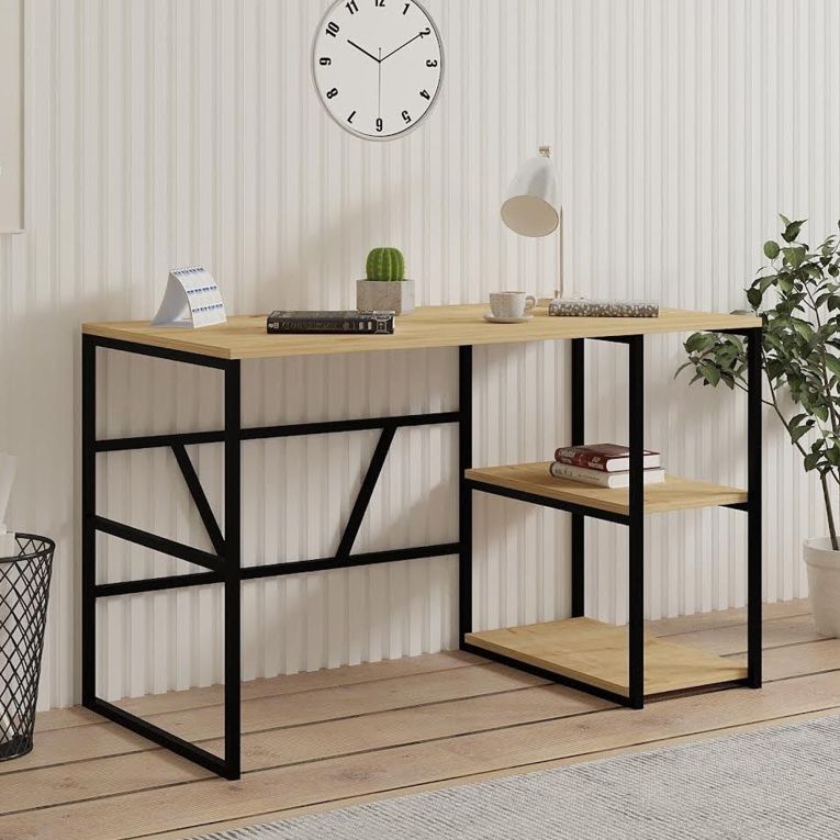 Consolle Marrone Rovere Nero un Ripiano 2 Vani 120x60x74h cm, Colore Ripiano Marrone - Persiceto