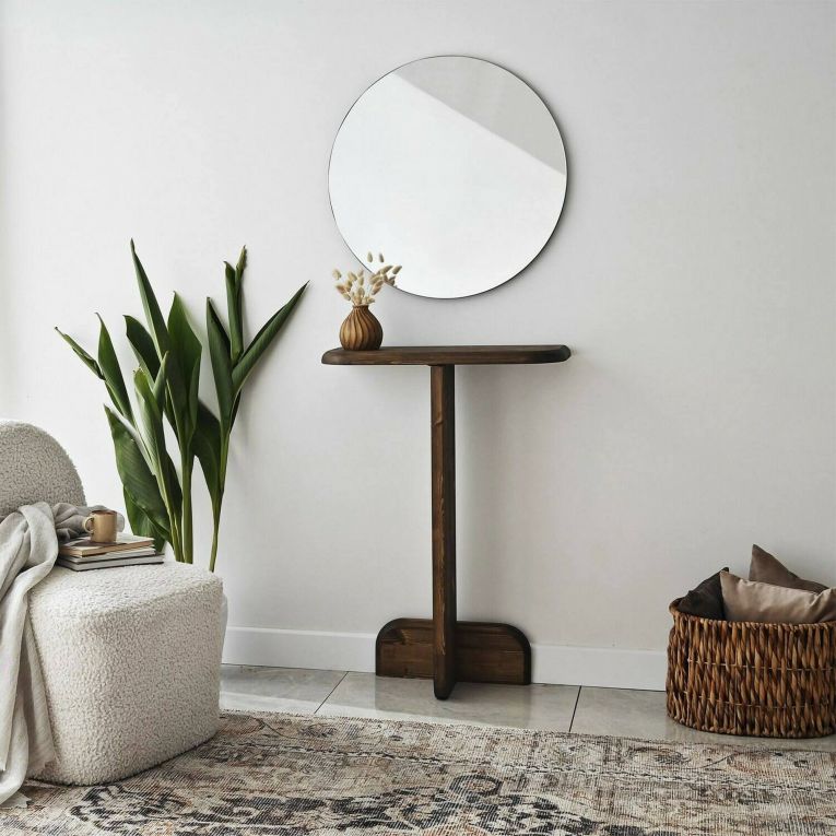 Consolle minimal 80x25x85h cm noce - Pancarana