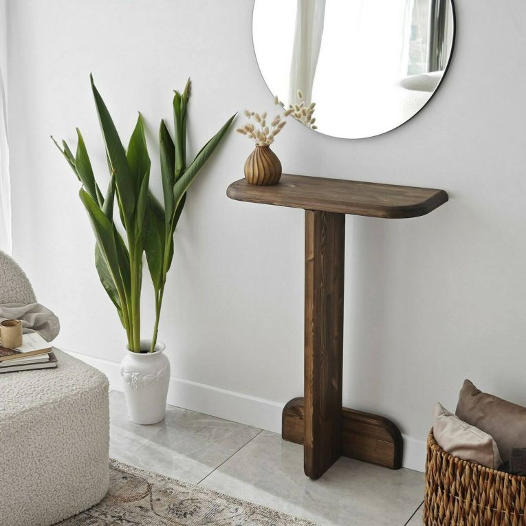 Consolle minimal 80x25x85h cm noce - Pancarana