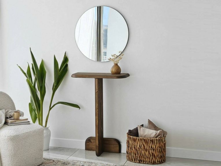 Consolle minimal 80x25x85h cm noce - Pancarana