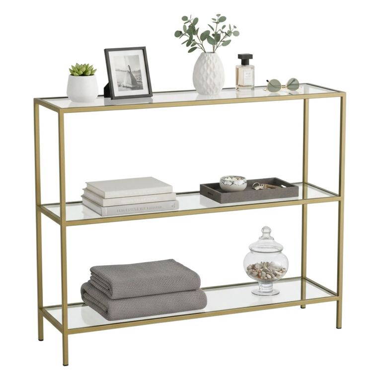 Consolle minimal in metallo 100x30x85h cm oro - Domenica