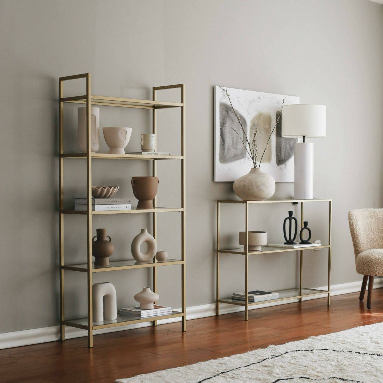 Consolle minimal in metallo 100x30x85h cm oro - Domenica