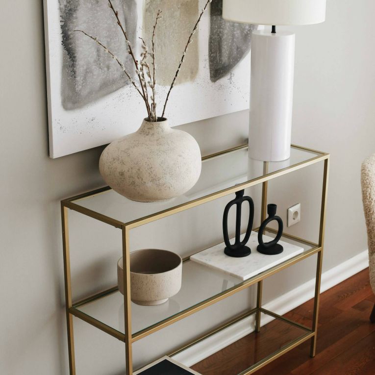 Consolle minimal in metallo 100x30x85h cm oro - Domenica