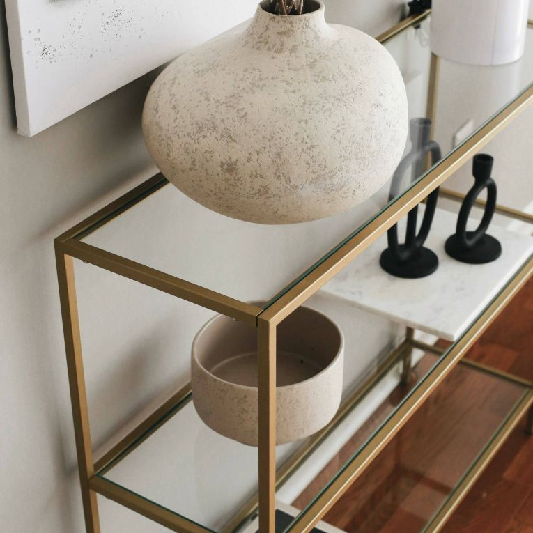 Consolle minimal in metallo 100x30x85h cm oro - Domenica