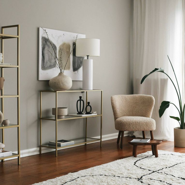 Consolle minimal in metallo 100x30x85h cm oro - Domenica