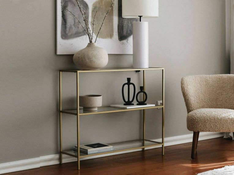 Consolle minimal in metallo 100x30x85h cm oro - Domenica