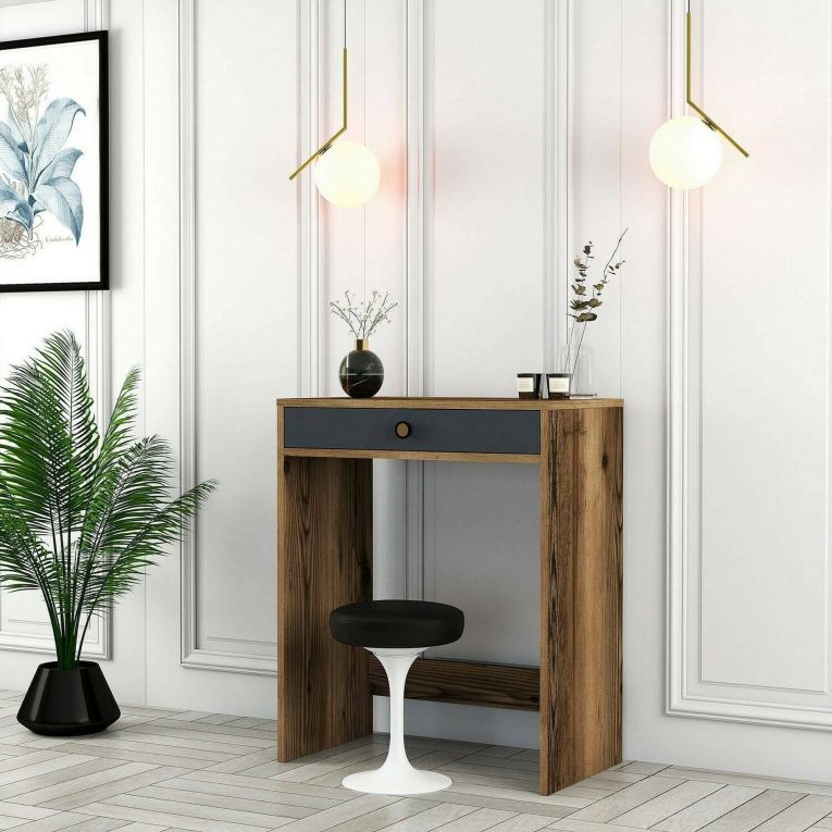 Consolle moderna 70x84x40h cm noce e antracite - Bedonia