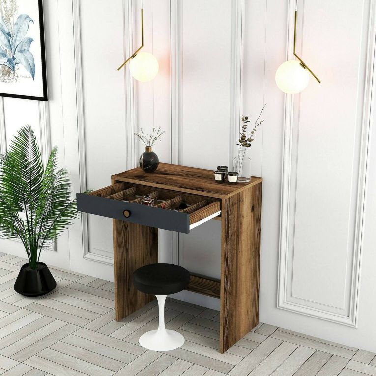 Consolle moderna 70x84x40h cm noce e antracite - Bedonia