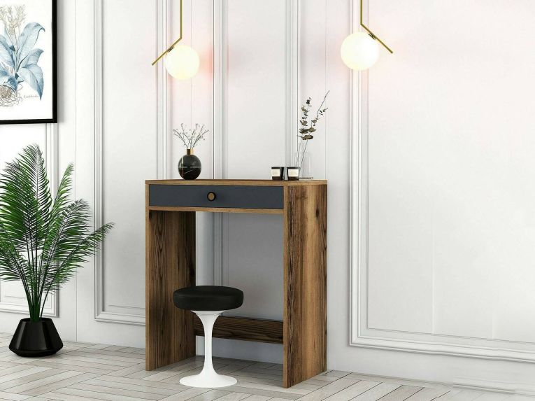 Consolle moderna 70x84x40h cm noce e antracite - Bedonia
