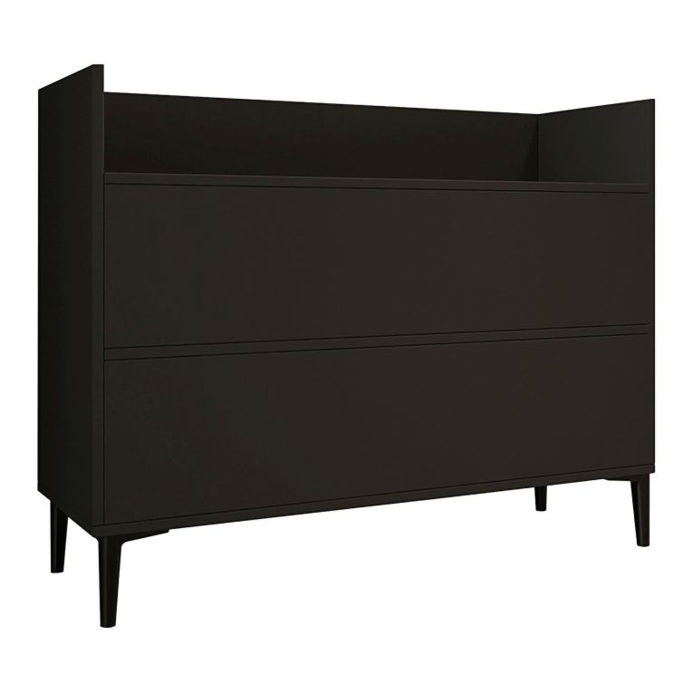 Consolle Nero Antracite 2 Vani Colore Ripiano Nero 110x35x85h cm, Sfumatura Colore Struttura Antracite - Trappeto