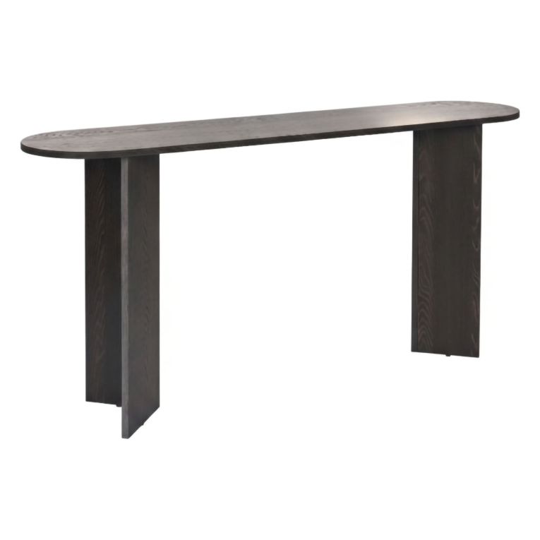 Consolle Nero un Ripiano Peso Supportato 25 kg 150x35x75h cm, Colore Ripiano Nero - Cercino