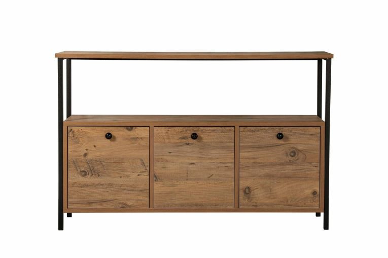 Consolle Nesta, 120x30 h75 cm, Pino e Nero
