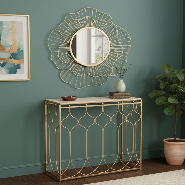 Consolle oro Colore Ripiano oro 91x41x78h cm, - Hadata
