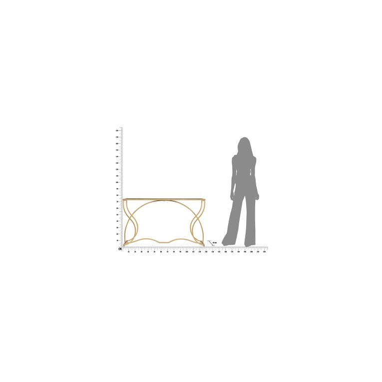 Consolle oro Fume Trasparente un Ripiano Materiale Struttura in Vetro 130x40x75h cm, Colore Ripiano Trasparente - Otepaa