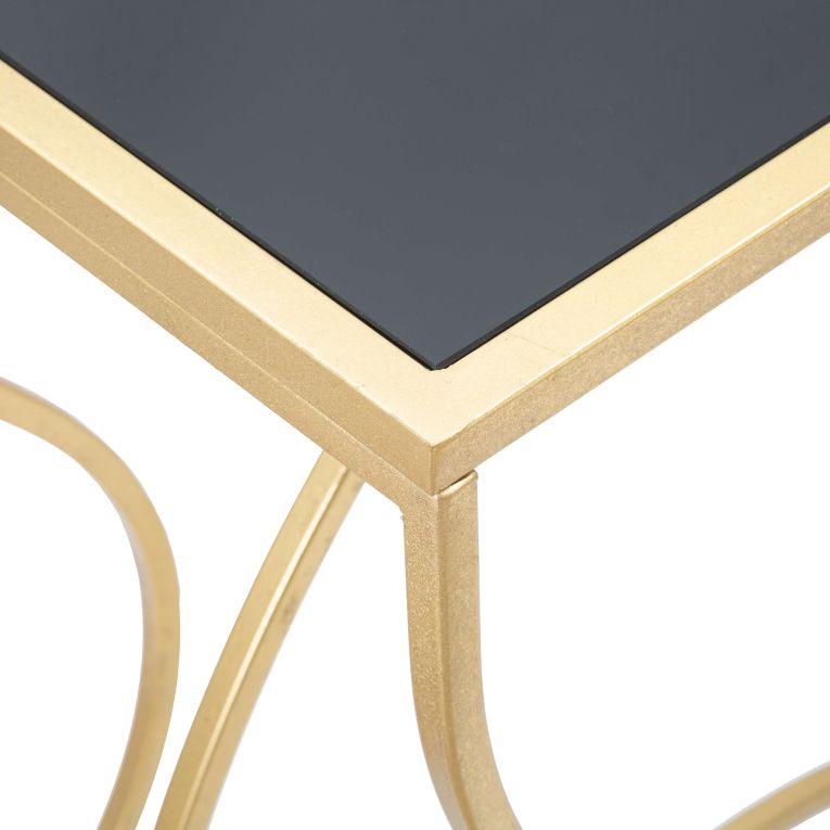 Consolle oro Fume Trasparente un Ripiano Materiale Struttura in Vetro 130x40x75h cm, Colore Ripiano Trasparente - Otepaa