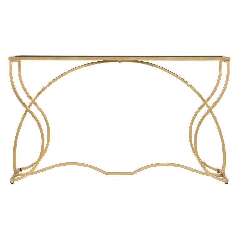 Consolle oro Fume Trasparente un Ripiano Materiale Struttura in Vetro 130x40x75h cm, Colore Ripiano Trasparente - Otepaa