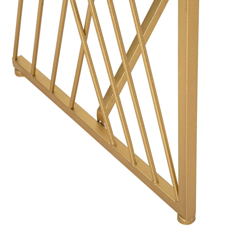 Consolle oro Trasparente un Ripiano Materiale Struttura in Vetro 120x40x80h cm, Colore Ripiano Trasparente - Axum