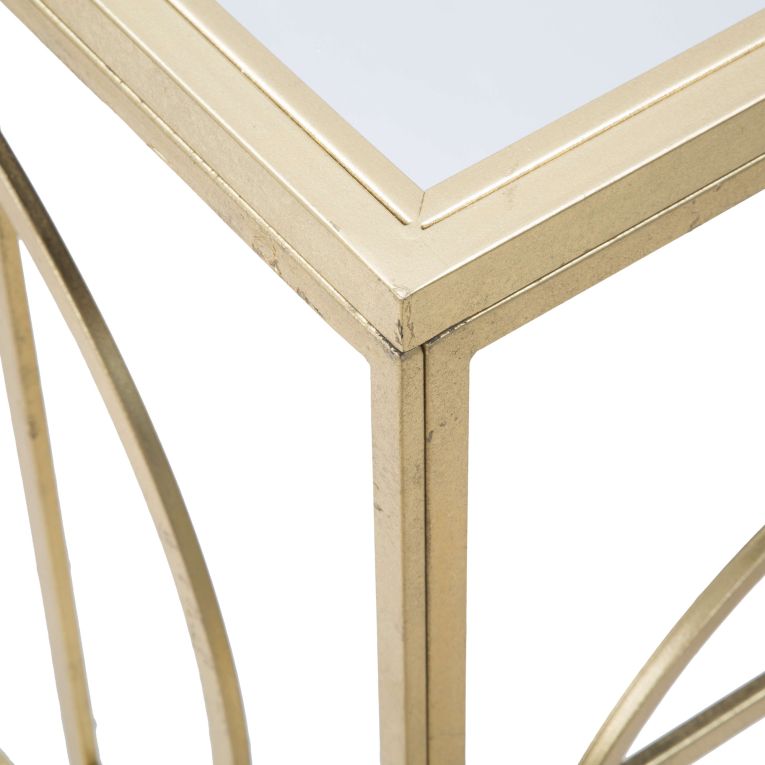 Consolle oro Trasparente un Ripiano Materiale Struttura in Vetro 120x41x81h cm, Colore Ripiano Trasparente - Rankin