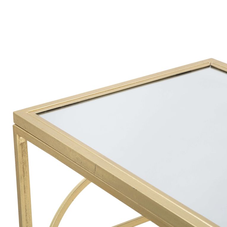 Consolle oro Trasparente un Ripiano Materiale Struttura in Vetro 120x41x81h cm, Colore Ripiano Trasparente - Rankin