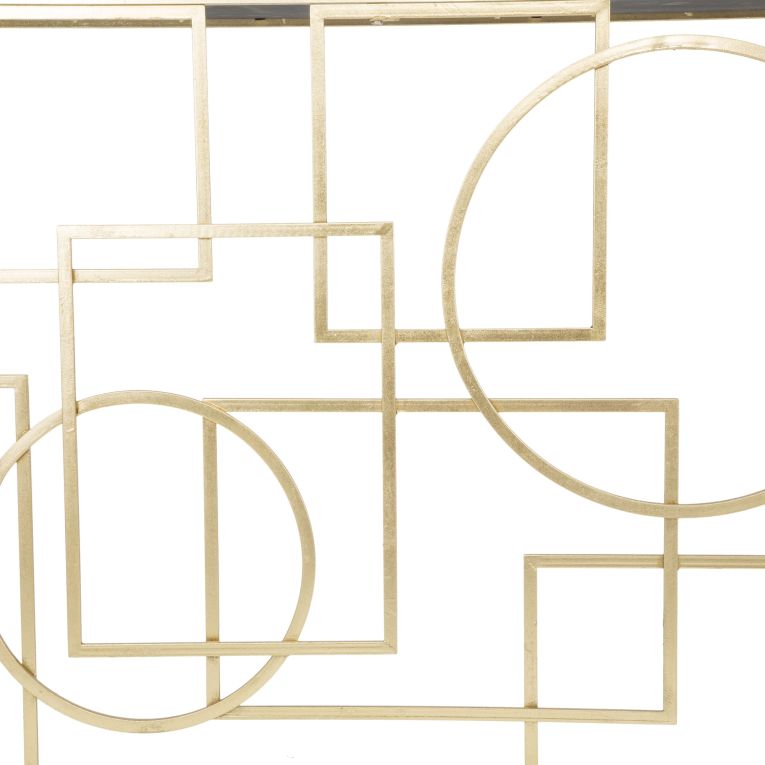 Consolle oro Trasparente un Ripiano Materiale Struttura in Vetro 120x41x81h cm, Colore Ripiano Trasparente - Rankin