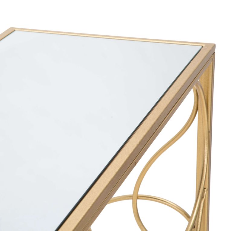 Consolle oro Trasparente un Ripiano Materiale Struttura in Vetro 140x40x80h cm, Colore Ripiano Trasparente - Dilija